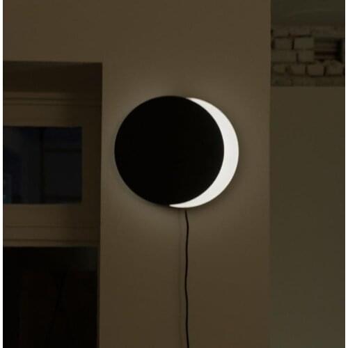 LED Wall Lamp The New Moon Sconce Light Acrylic TV Background Wall Lamp w/Plug Living Room Bedside Balcony Hotel Bar Aisle Bra