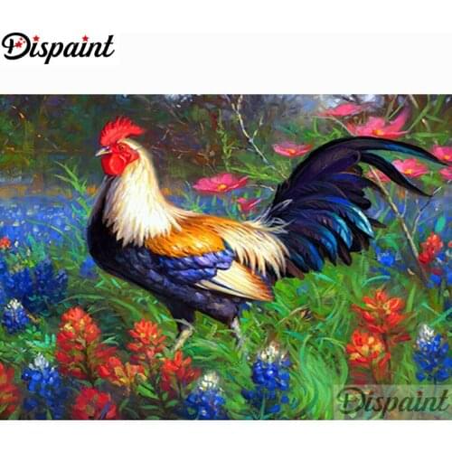 Dispaint Full Square/Round Drill 5D DIY Diamond Painting "Animal chicken flower" Embroidery Cross Stitch 5D Home Decor A18210