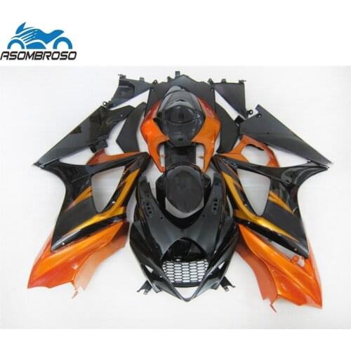 New arrival motorcycle bodywork Fairing kit for SUZUKI K7 GSXR 1000 2007 2008 orange black plastic racing gsxr1000 fairings CM12