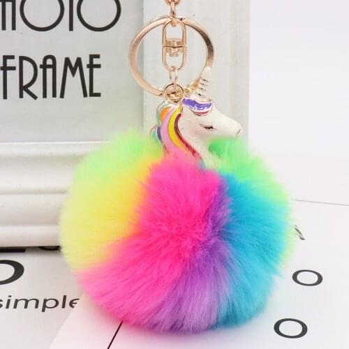 2020 Wholesale Colorful Unicorn Plush Toy Keychain Unicorn Key Pendant Suffed Animal Toy Children Girl Bag Pendant Unicorn Plush