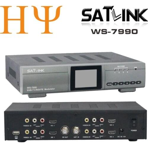 Original Satlink WS-7990 4 Route DVB-T modulator AV HD Four Router DM Modulator DVB-T AV HD Digital RF Modulator
