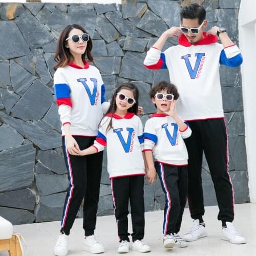 Parent Child Pullover Outfits Mother Daughter Sweater Mommy Son Funny Hoodies Sweatshirts + Pants 2020 New Years Family Outfits