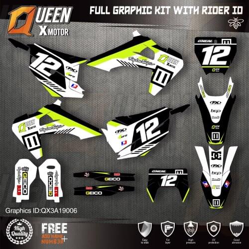 Queen X MOTOR Custom Team Graphics Decals Stickers Kit For Husqvarna Decal 2019-N TC FC TX FX FS 2020-N TE FE 125-450CC 06