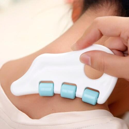 Roller Wheel Gua Sha Board Massager Scraper Neck Shoulder Neck Shoulder Pain Relief Women Body Combs Muscle Ache Ease RANDOM