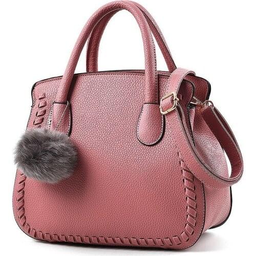 Hairball Ornaments Totes Luxury Messenger Bag Clutch Ladies Handbag Leather Brand Shoulder Bag Women Shopping Bag 2021