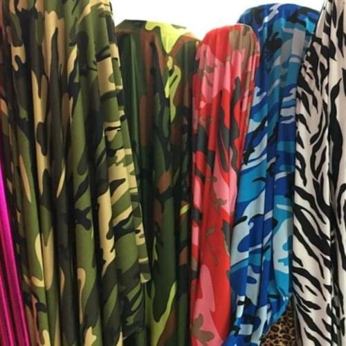 Wide 59" Camouflage Side 4-Way Stretch Nylon Spandex Knit Swimsuit Bikini Fabric For Yoga Tights Zentai Suit By the Yard