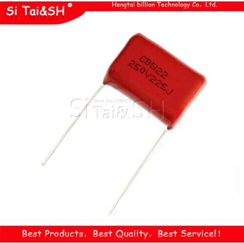 10PCS 250V225J Pitch 20MM 250V 225 2.2uf CBB 250V225 Polypropylene film capacitor