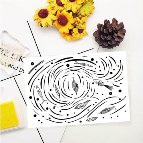 11x16CM Water line fish Transparent Seal Clear Stamps Silicone Seal Roller Stamps DIY Scrapbook Album / Card Production Easter