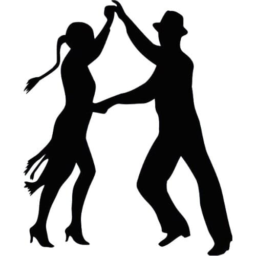 12.6*15.5CM Passionate Latin Dance TangoCar Stickers Reflective Waterproof Vinyl Decals Black/Silver C7-0680