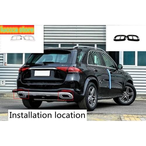 2pcs Car Muffler Exhaust Pipe Tail Cover Trim Exterior Accessories For Mercedes Benz GLE 350 GLE 450 GLC GLS W167 X253 X167 2020