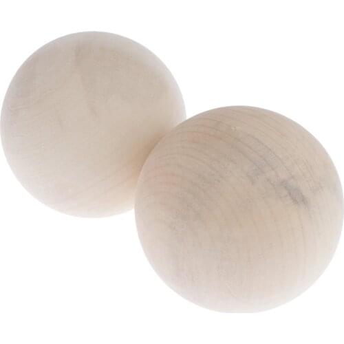 2pcs Round Wooden Beads Spacer Balls Intermediate Beads Craft Beads for Crafting