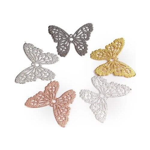 20PCS 32x26mm hollow metal Butterfly Big Butterfly Charms Animal Pendant Jewelry Metal copper diy Jewelry Marking