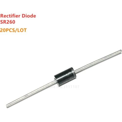 20PCS/LOT Schottky DiodeSR260 SB260 2A 60V DO-15