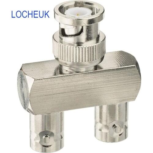 3 Way BNC Male plug to Daul Female Jack RF Adapters 3-Way Y Triple RF Coax Coaxial Adapter Connector