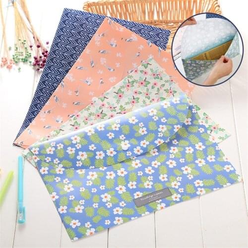 4Pcs/Set A4 Durable Briefcase Folder Snap Floral Little Flowers File Bag Paper School Student Stationery Shop Office Supplies