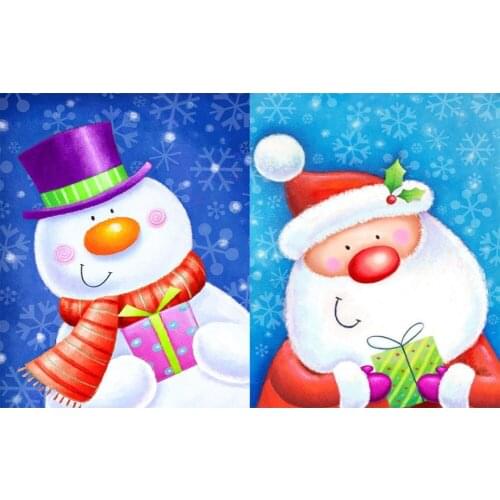 5D DIY Christmas Diamond Painting Christmas Painting Snowman Santa Handmade Wall Art Craft Christmas Decoration for Home Room