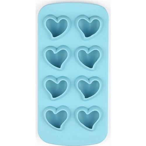8-Grids Ice Cube Tray Silicone Heart Decorative Baking Mold Chocolate Mold Jelly Candy Mold For Kids DIY Home Baking Tools