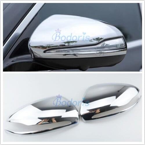 Accessories For Mercedes Benz E Class W213 2017 New C Class GLC Side Mirror Overlay Cover Highlight Silver Chrome Car Styling