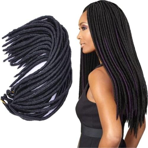 Free Shipping 18 Inch 100G/Pcs 24Roots Straight Faux Locs Dreadlocs Lolita Crochet Hair Braids Synthetic Hair Extension