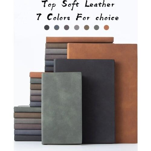 Soft Cover Yangba Leather Lined Notebook,Fashion Grey Bound Plain Journal Diary Planner For Gift