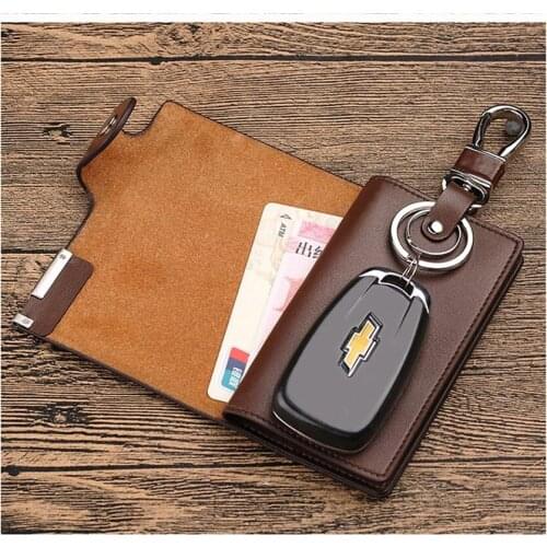 Williampolo leather car key bag for mens multifunctional waterproof zipper Coin Key Manager pure leather mens buckle key chain