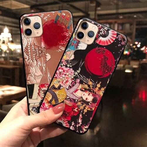 Beauty Tassel 3D Emboss Phone Case for iPhone X XS XR 11 12 Pro Max Soft TPU Matte Back Cover for iPhone 6 7 8Plus Capa Coque