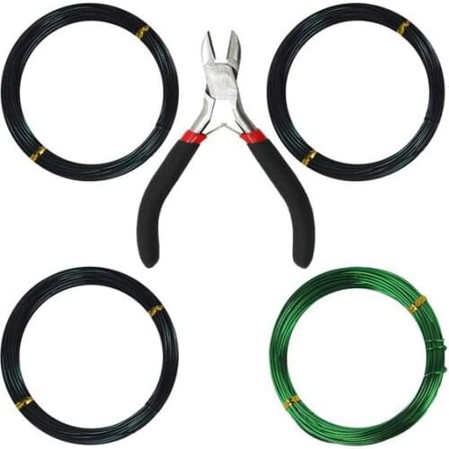 Tree Training Wires for Bonsai Tree, with Bonsai Wire Cutter - Size 1.0 mm/ 1.5 mm/ 2.0 mm (128 Feet Total), Anti-Corrosion and