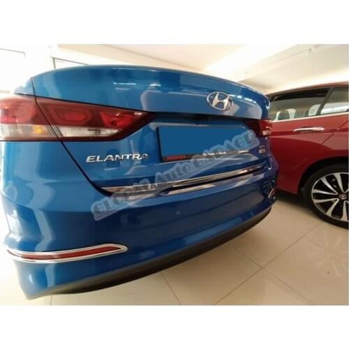 For Hyundai Elantra 2011-2021 Chrome Tailgate Trunk Trim Bottom Lath Body Car Auto Accessory Diffüser Spilitter Car-styling