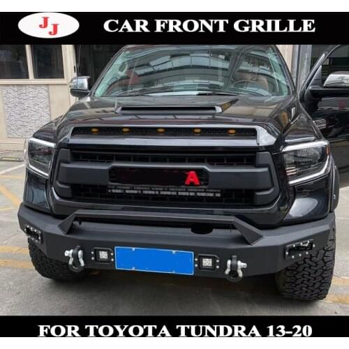 For Toyota Tundra 2014-2020 Exterior racing Outlet Grille ABS Gloss Black Trim Hood Cover Grille Strip Light Strip Covers Sticke