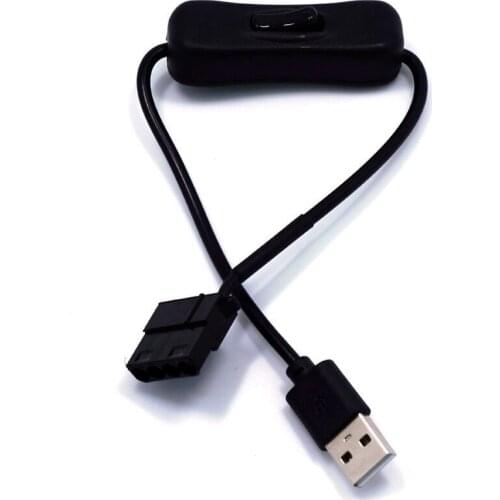 USB Cable with Switch ON/OFF Cable Extension Toggle for USB Fan Power Supply Line Durable USB To 4Pin Adapter with Switch