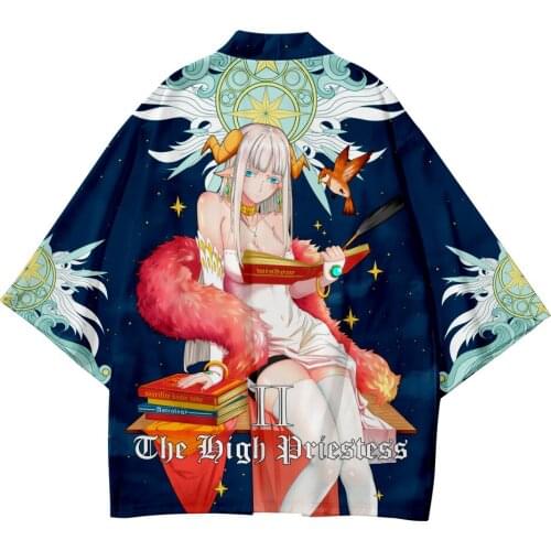 Kimono Man Woman Japanese Clothes Yukata Male Samurai Costume Haori Obi Beach Mens Summer CardiganTarot Japanese Jacket