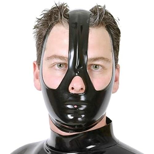 Latex Hood rubber Mask handmade cut glue or no glue version available with snap version
