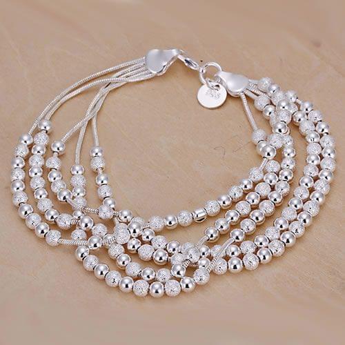 LQ-H250 Hot Sale Free Shipping 925 Free Shipping Silver Bracelet For Woman 925 Fashion Jewelry Five Line Balls Bracelet