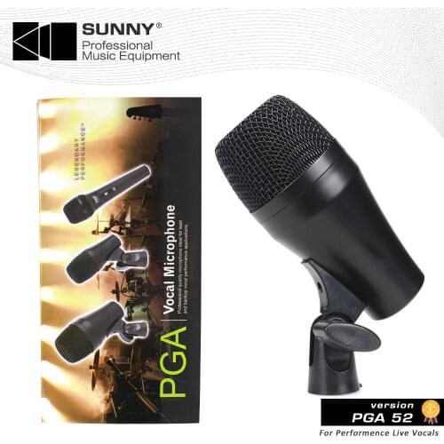 Professional shure PGA52 PGA 52 Drum Instrument Microphone Cardioid Mike Dynamic Percussion Mic For Drum Bass Live Stage Studio