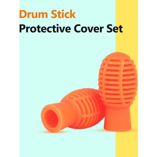 Drum Stick Protective Cover Set Silicone Mallet Protectors Drumstick Silent Practice Cap Sleeve 2pcs