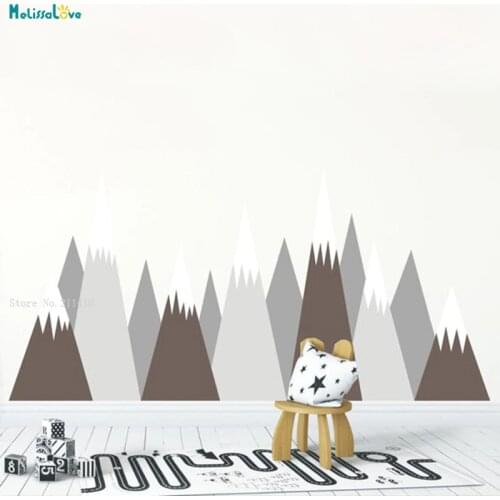 4 Colors Mountain Wall Sticker for Nursery Kid Room Adventure Awaits Removable Lovely Vinyl Murals Poster Beautifully YT1527