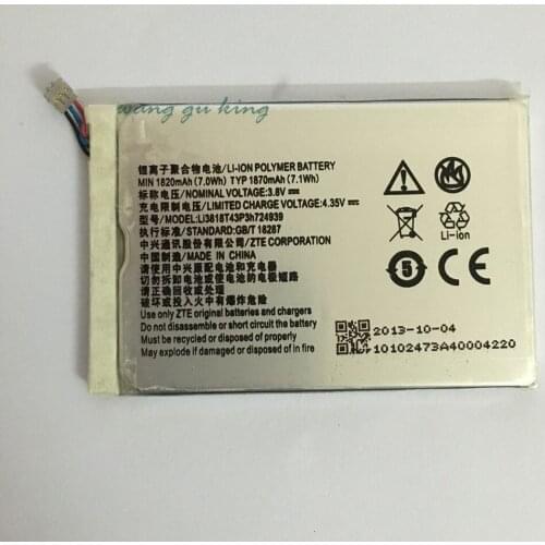 New Li3818T43P3h724939 3.8V 1820mAh Battery for ZTE 100% Original Backup