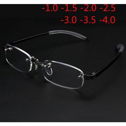 New Frameless myopic glasses Frame Eyeglasses Men Women Rimless Super Light Frame Myopia Glasses 100 ~ 400 degrees