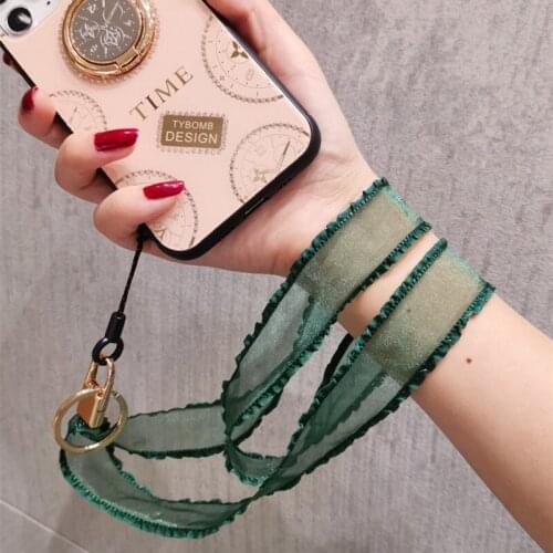 Phone Necklace Lanyar Mesh Lace Chain Wrist Strap for iPhone 12 Mini 11 Pro Max XS For Huawei Xiaomi Vivo Oneplus Samsung Honor