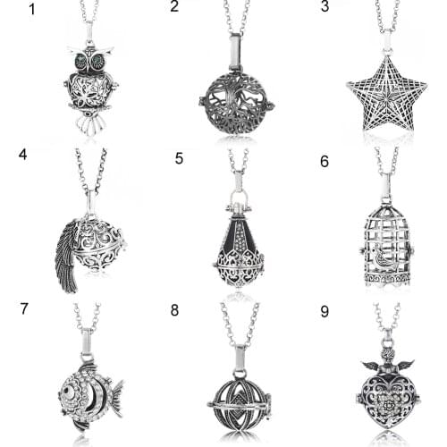 Mix Color Mexico Chime Music Angel Ball Caller Locket Necklace Vintage Pregnancy Necklace for Aromatherapy Essential Oil Pregnan