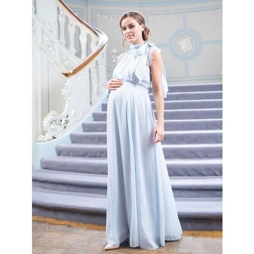 Women Pregnant Dress Lace Long Maxi Dress Maternity Gown Photography Props Clothes Party Wedding Dress
