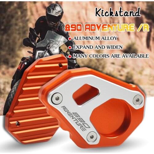Motorcycle CNC Kickstand Foot Side Stand Extension Pad Support Plate Enlarge Stand For KTM 890 ADV 890 Adventure R 2021