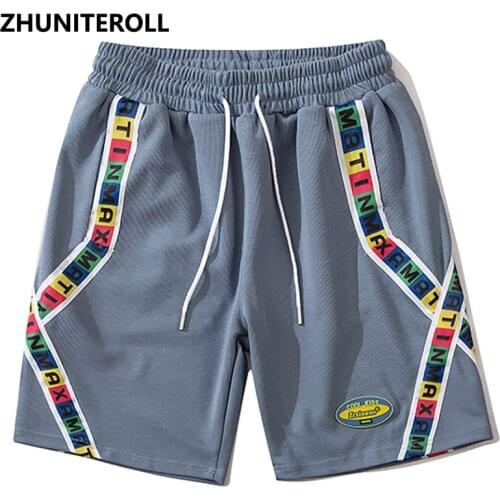 Harajuku Shorts Men Streetwear Kanji Striped Letter Print Elastic Shorts Hip Hop Jogger Summer Track Short Sweatpant Clothing