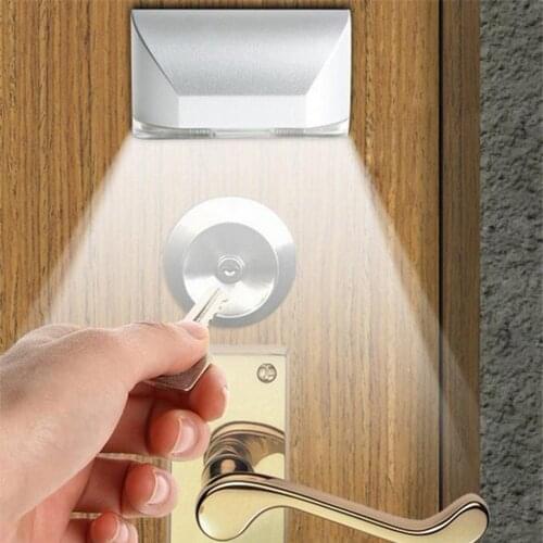 4 LED Door Lock Light Smart Night Light Infrared Body Induction Door Lock Lamp Photosensitive Sensors Lamp For Corridors Toilets