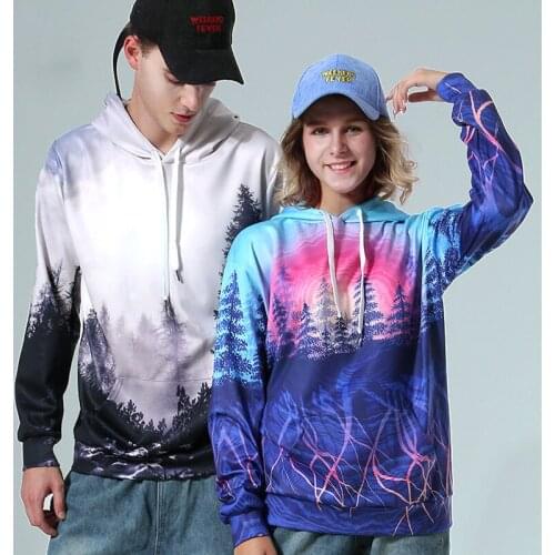 Oversized hoodie Long sleeve 3d color tree Harajuku sweatshirt women man Hip hop vintage friends winter loose couples clothes