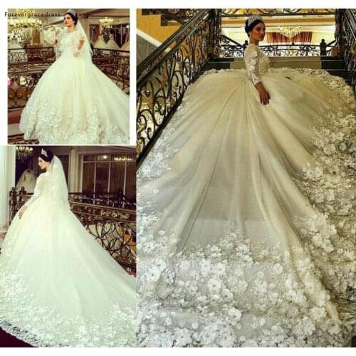 Vintage Princess Handmade Wedding Dresses Arabic Dubai Style Country Garden Formal Bride Bridal Gowns Plus Size Custom Made