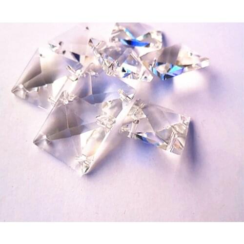 Top Quality 30pcs/lot 22mm Clear K9 Crystal Glass Square Beads With 4 Holes for Chandelier Beads DIY Lighting Parts Accessories