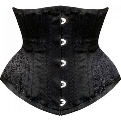 Womens Spiral Steel Boned Waist trainer Gothic Underbust Corset Steampunk Bustiers Workout Shapewear Sexy Lingerie Slimming Belt
