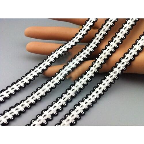 10 yard 1cm 0.39" wide black ivory tapes lace trim ribbon ML45P695