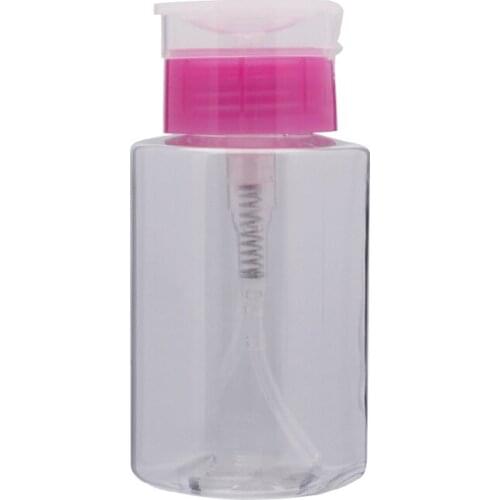 160ml empty round nail polish remover plastic bottles ,cleaner plastic containers with pump nail color remover bottles wholesale